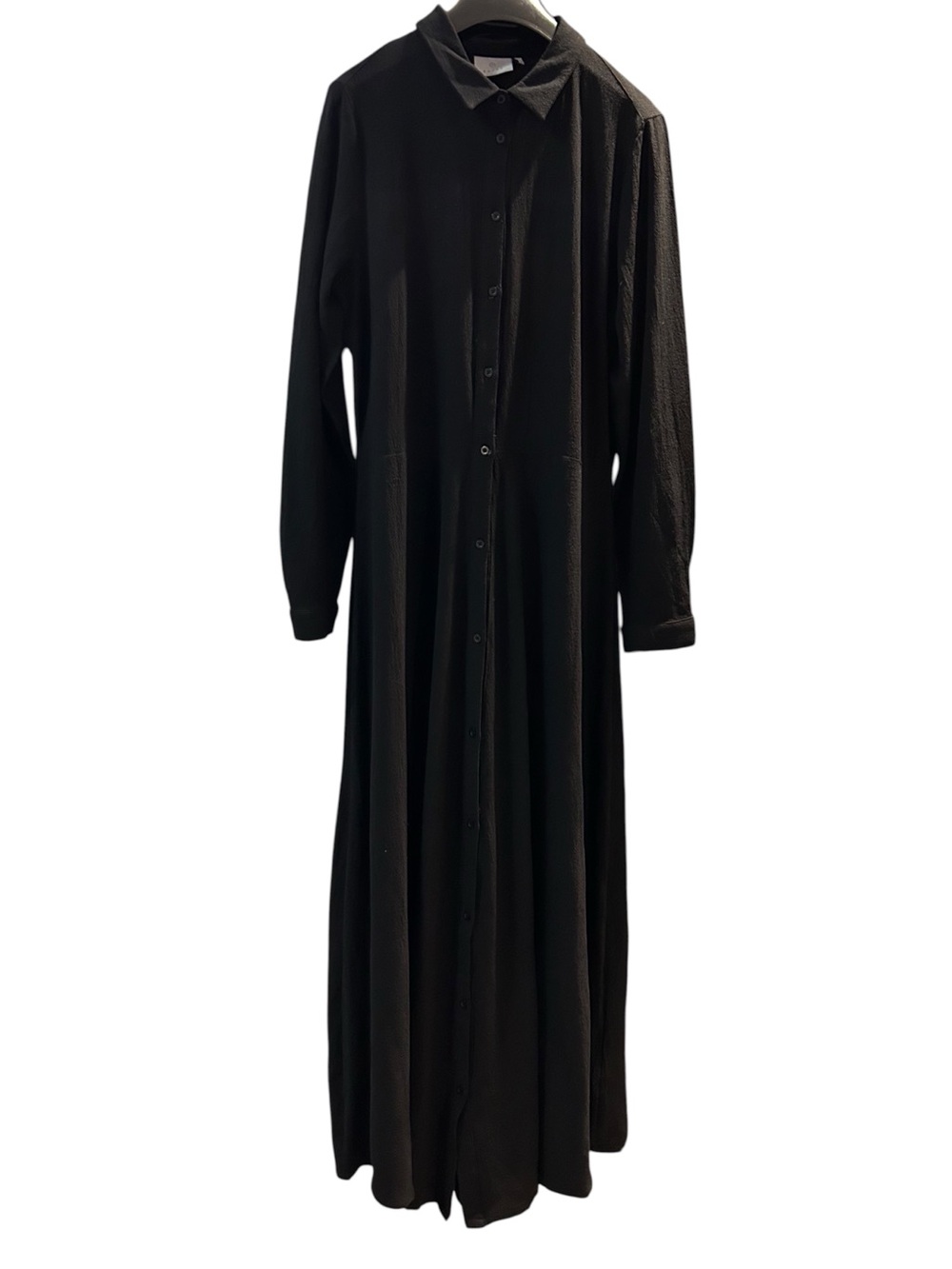 KAFFE Gale Maxi Dress - Black Button Down Collared Size 38